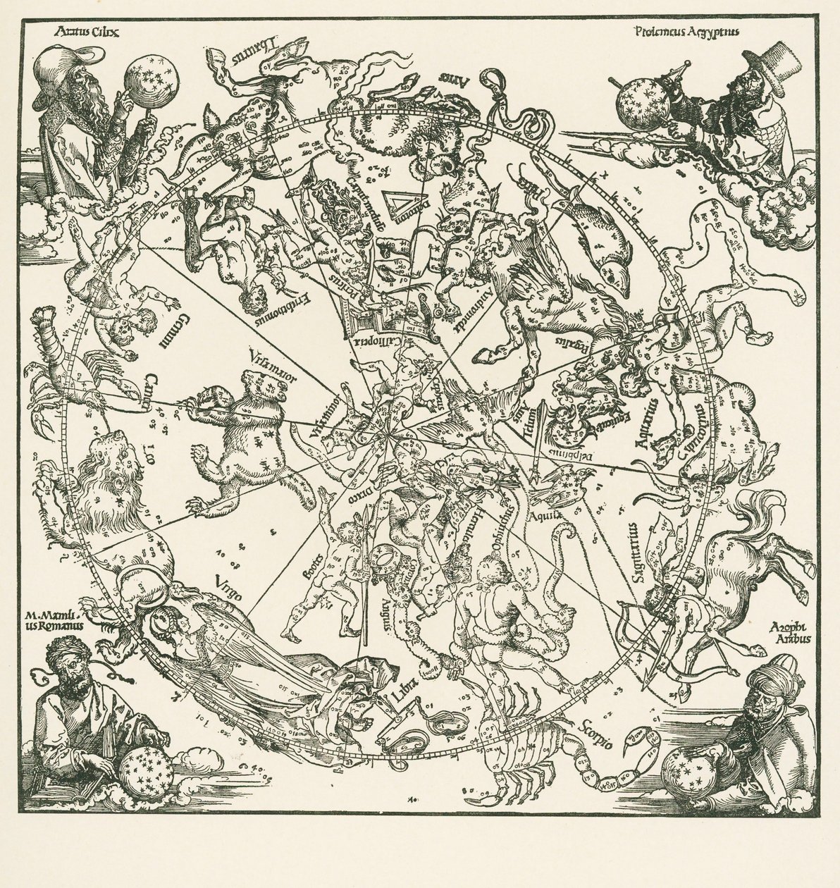 O Hemisfério Norte do Globo Celeste de Albrecht Dürer or Duerer