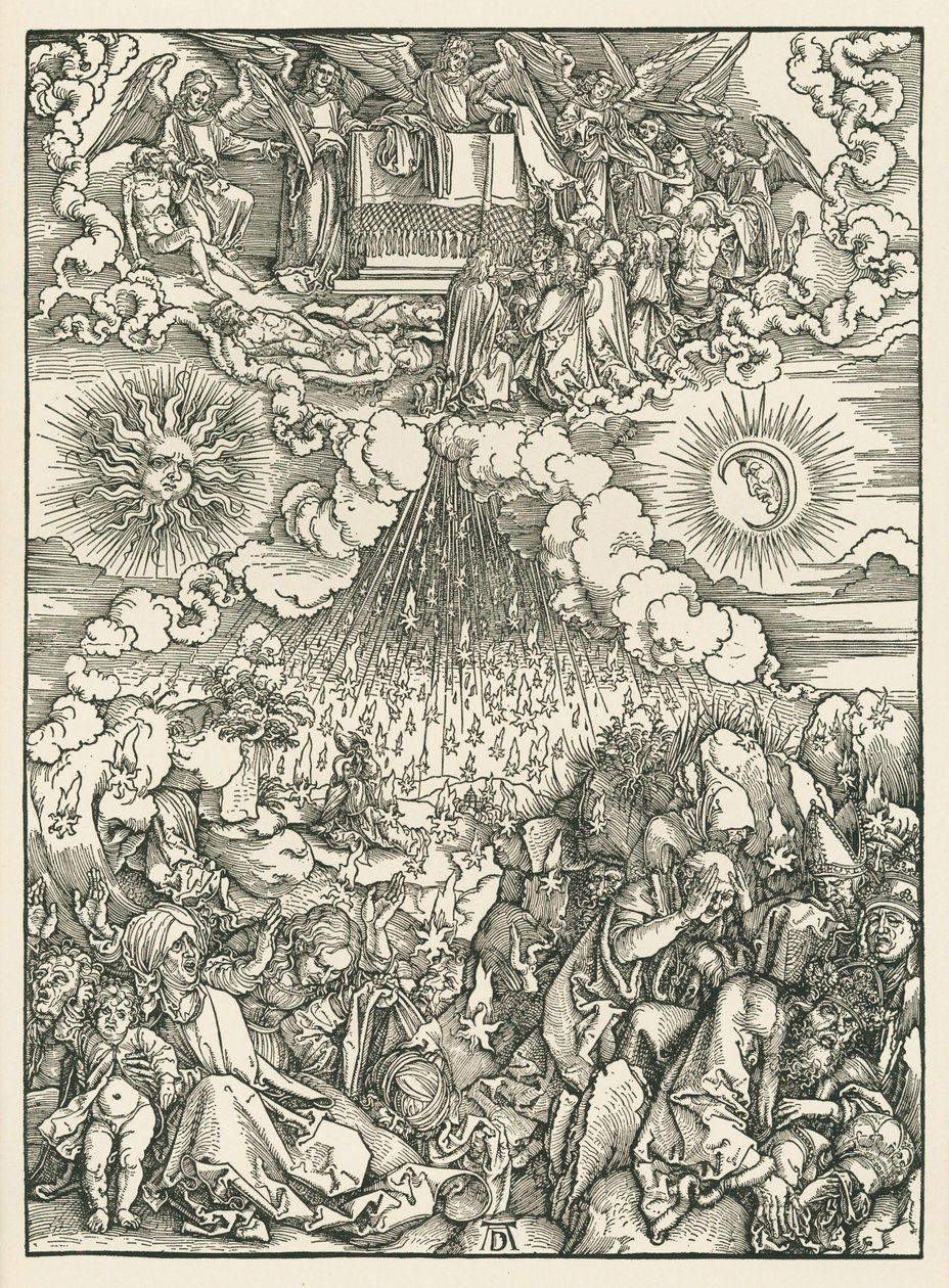 A abertura do quinto e sexto selos. O Apocalipse de São João, c.1497-98 (xilogravura) de Albrecht Dürer or Duerer