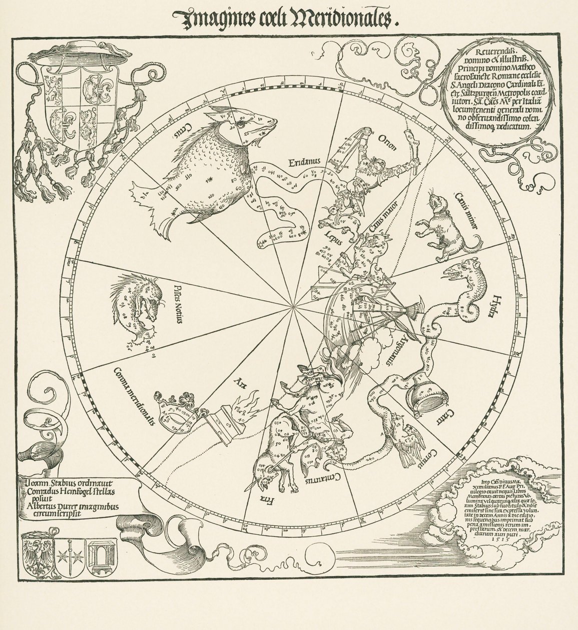 O Hemisfério Sul do Globo Celeste de Albrecht Dürer or Duerer