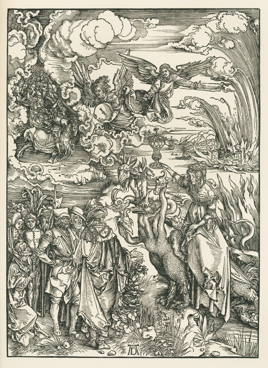 A prostituta da Babilónia. O Apocalipse de São João, c.1496-97 (xilogravura) de Albrecht Dürer or Duerer