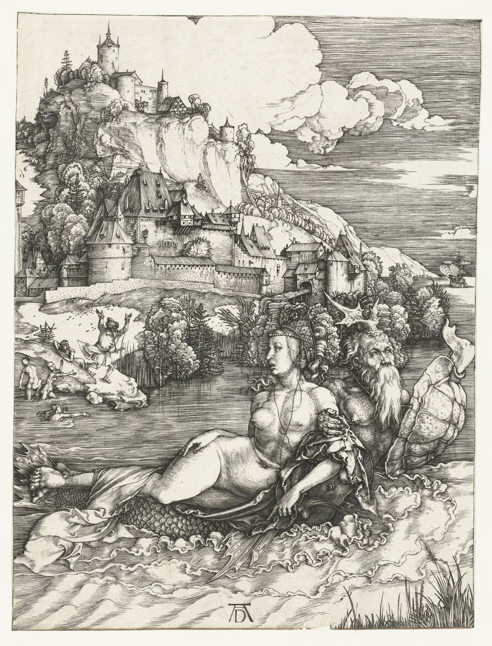 O rapto de Amymone pelo monstro marinho de Albrecht Dürer or Duerer