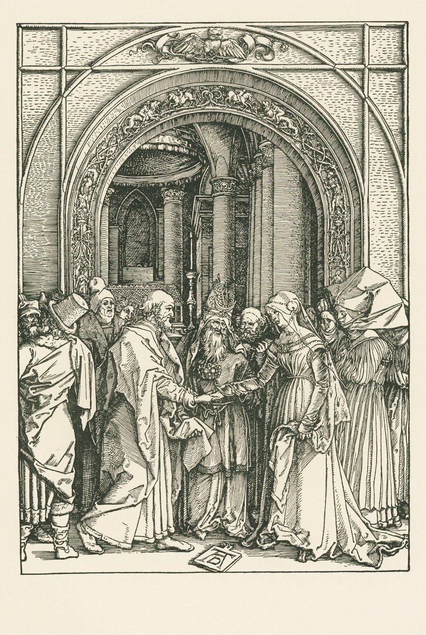 O casamento da Virgem, c.1504 (xilogravura) de Albrecht Dürer or Duerer