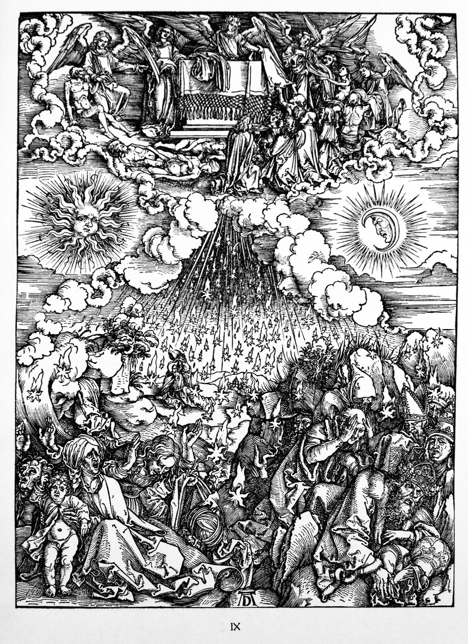 A abertura do quinto e sexto selos de Albrecht Dürer or Duerer