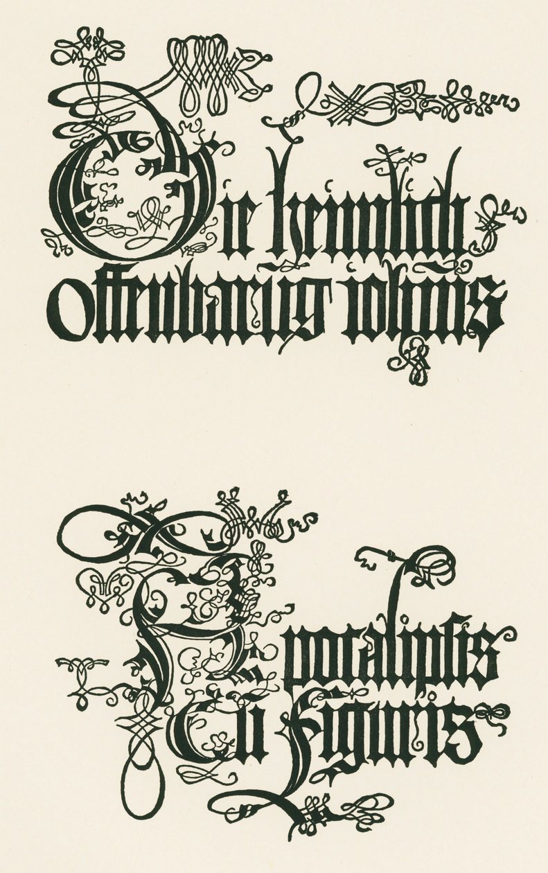 Título da edição alemã de 1498: A Revelação Secreta de João ... de Albrecht Dürer or Duerer