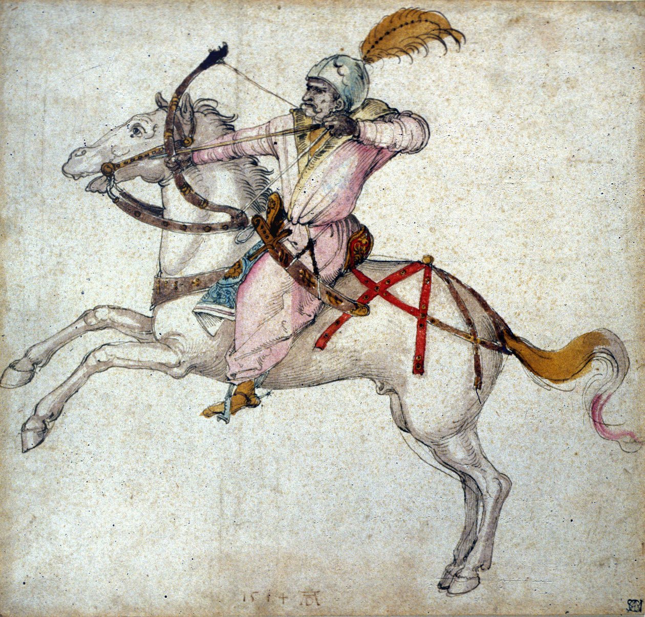 Um arqueiro a cavalo. Desenho de Albrecht Durer (1471 - 1528). de Albrecht Dürer