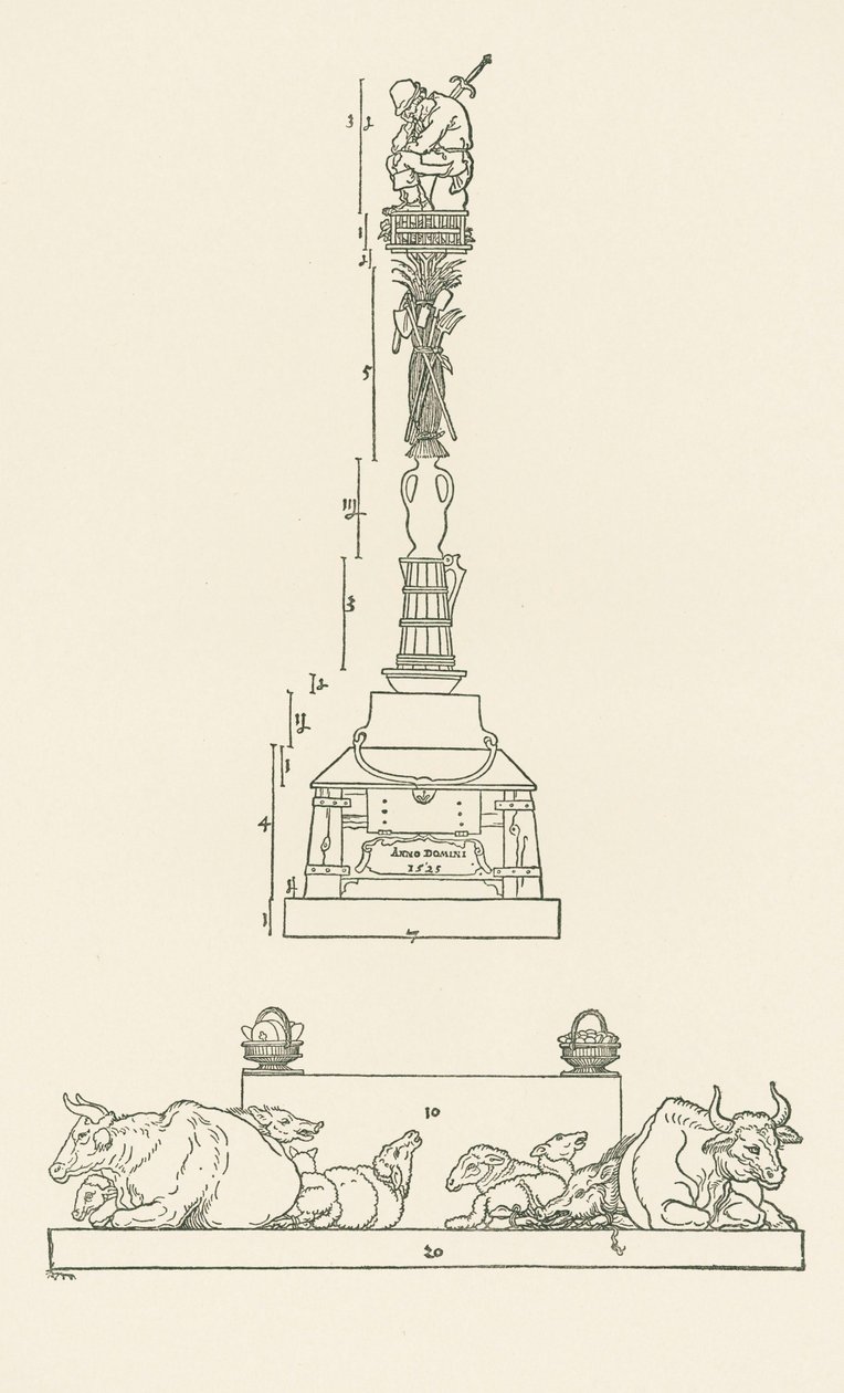 Coluna da vitória para a subjugação dos camponeses insurrectos de Albrecht Dürer or Duerer