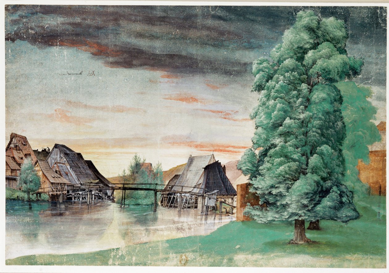Weidenmuehle - Moinho sob salgueiros de Albrecht Dürer or Duerer