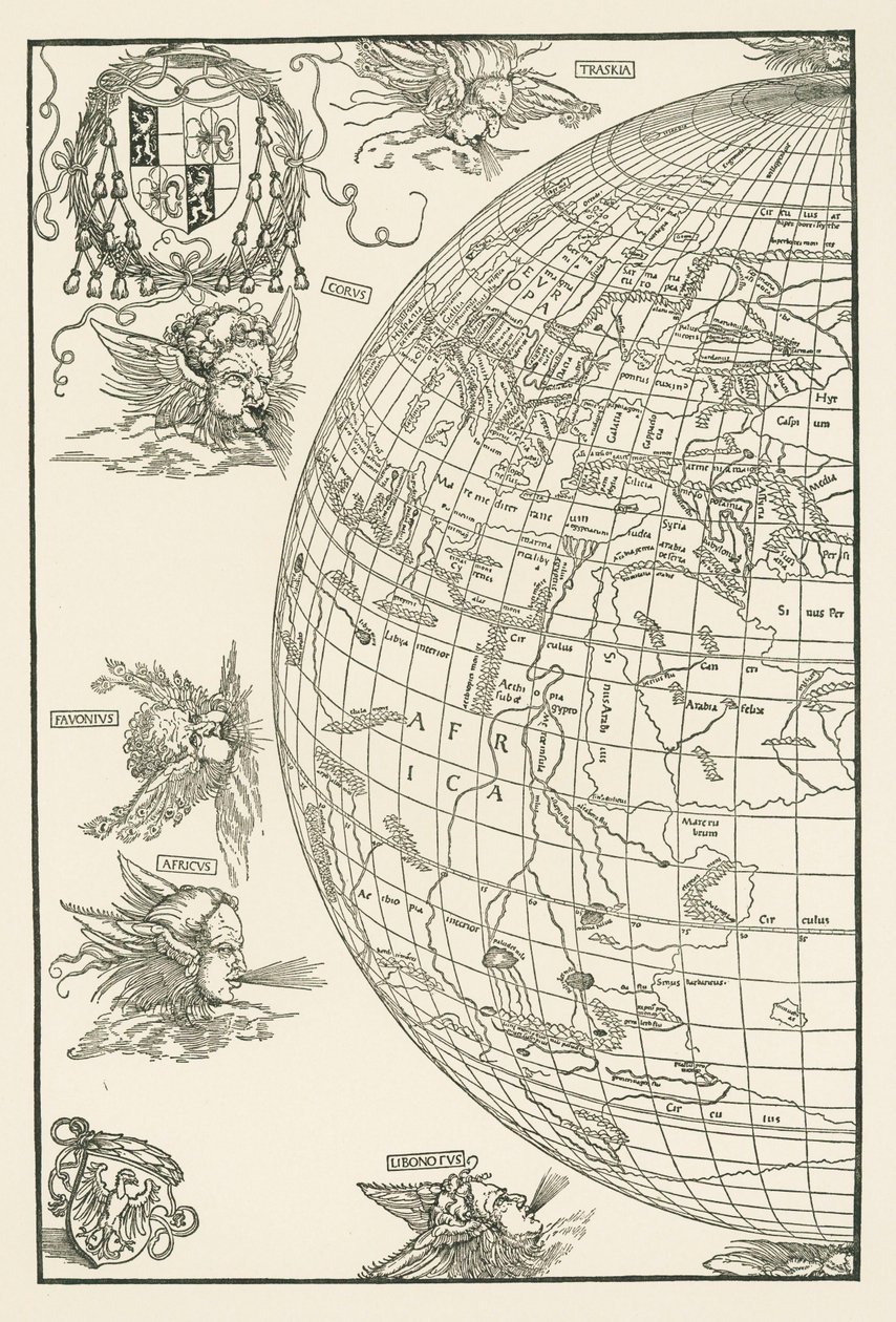 Mapa-múndi de Johannes Stabius de Albrecht Dürer or Duerer