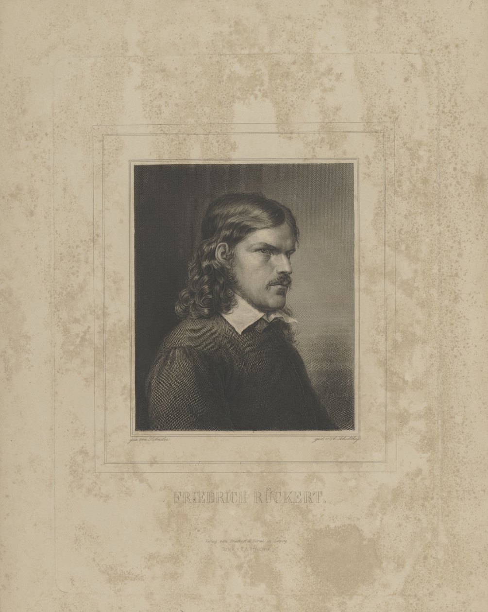 Retrato de Friedrich Rueckert 1788-1866, década de 1840. de Albrecht Fürchtegott Schultheiss
