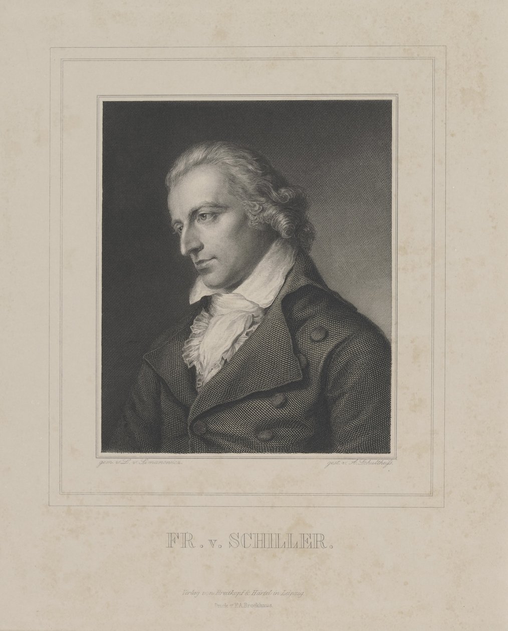 Retrato de Friedrich von Schiller 1759-1805, c. 1840. de Albrecht Fürchtegott Schultheiss