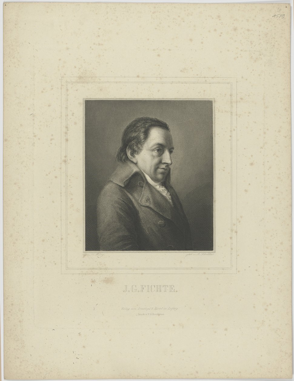 Retrato de Johann Gottlieb Fichte 1762-1814. de Albrecht Fürchtegott Schultheiss