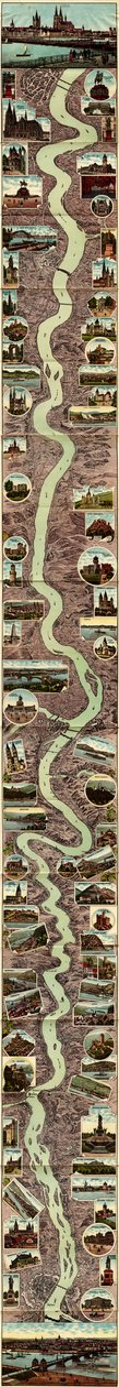 Mais novo panorama do reno de mainz-cologne 1909 de Albumfabrik Eisenach