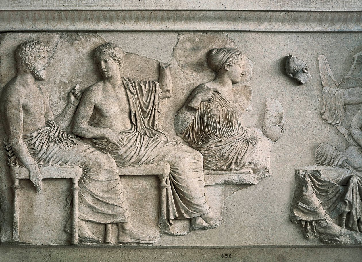 Poseidon, Apollo, Artemis e Afrodite representadas no friso leste do Parthenon de Alcamenes (attr. to)