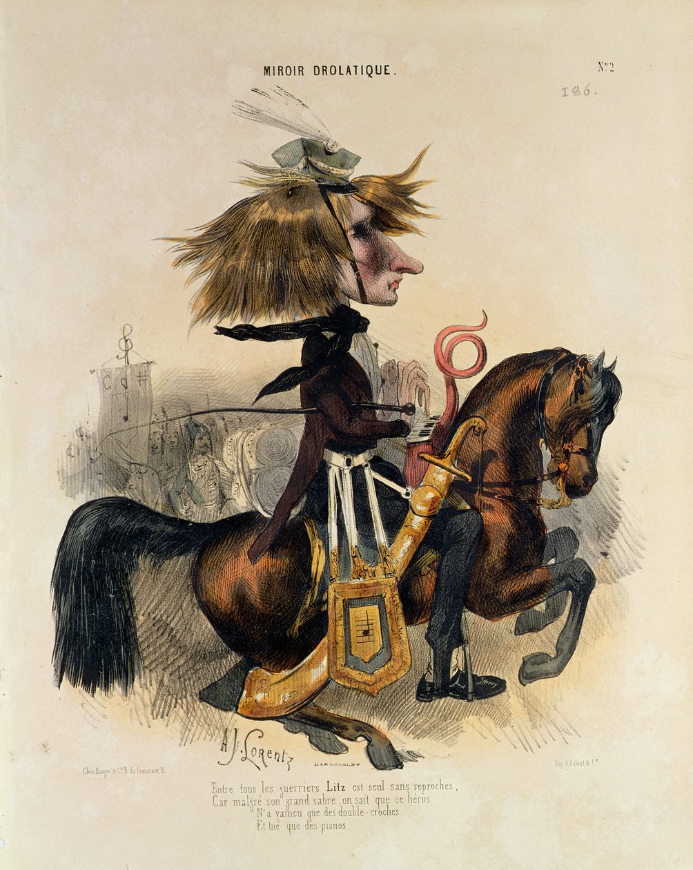 Caricatura de Franz Liszt (1811-1886) de Alcide Joseph Lorentz