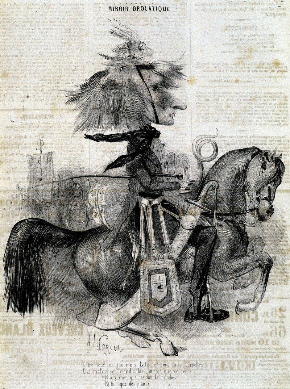 Desenho animado de Franz Liszt - em "Charivari de Alcide Joseph Lorentz
