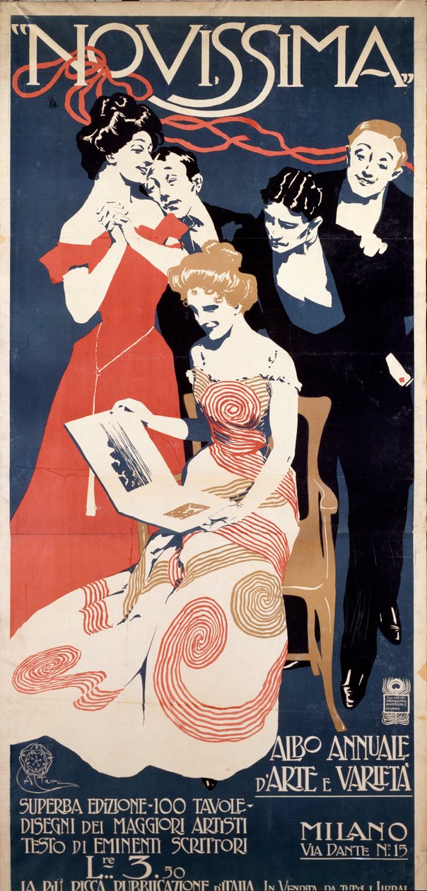 Cartaz publicitário para a revista Novissima, Arts and letters, c.1920 de Aleardo Terzi