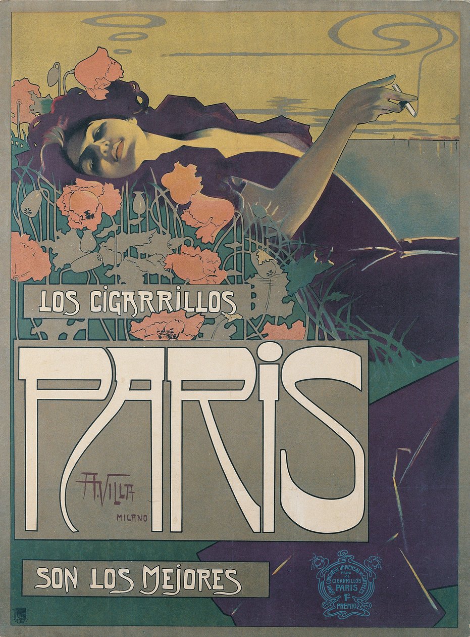 Os charutos Paris, 1901 de Aleardo Villa