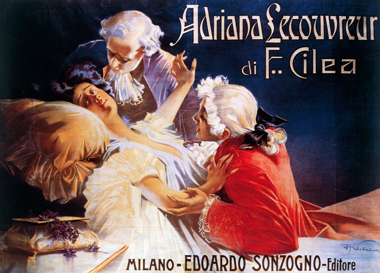 Cartaz da ópera Adriana Lecouvreur, de Francesco Cilea (1866-1950) de Aleardo Villa