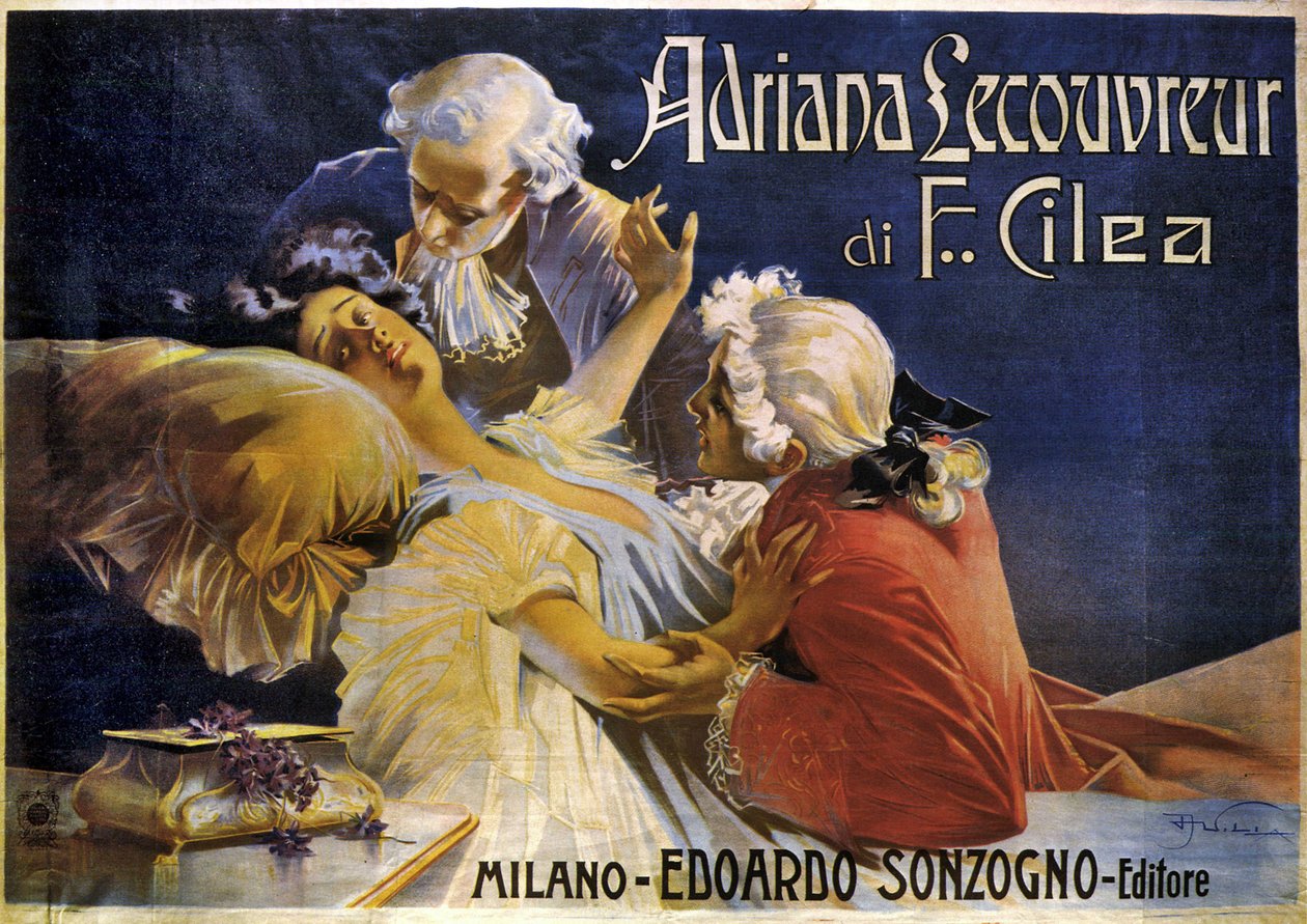 Cartaz da ópera Adriana Lecouvreur, de Francesco Cilea (1866-1950) de Aleardo Villa