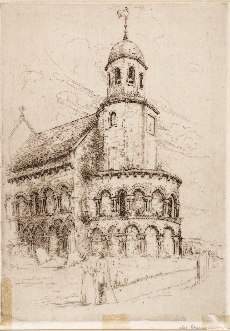 Igreja Leuchars (Norman Abse) (gravura) de Alec Grieve