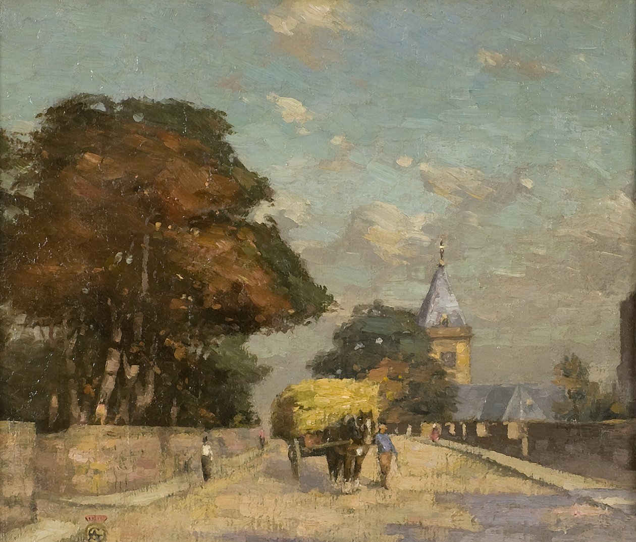 Rua em Tayport (óleo sobre tela) de Alec Grieve