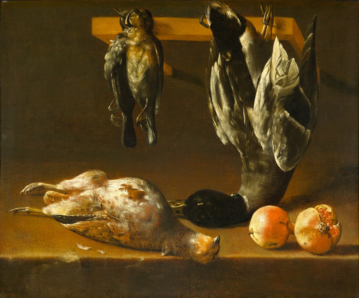 Ainda vida com aves e romãs, c.1620-1640 de Alejandro de Loarte