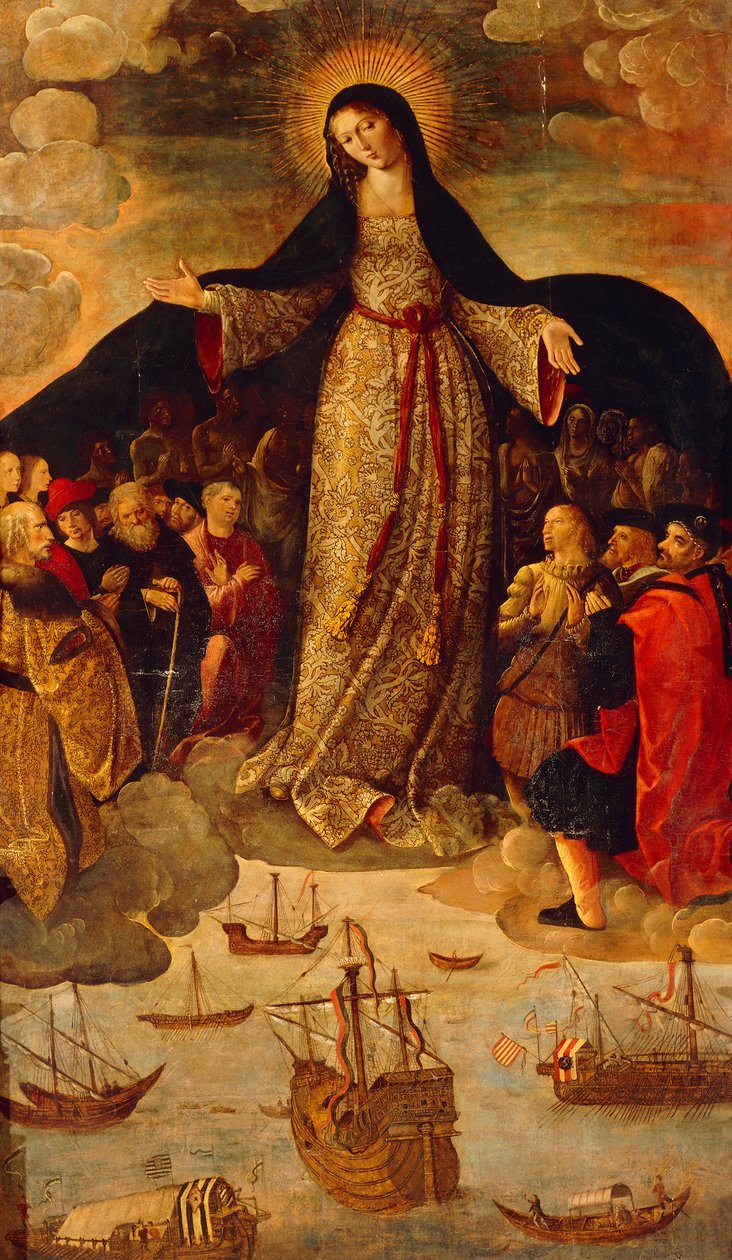 A Virgem dos Navegadores (painel central) de Alejo Fernandez