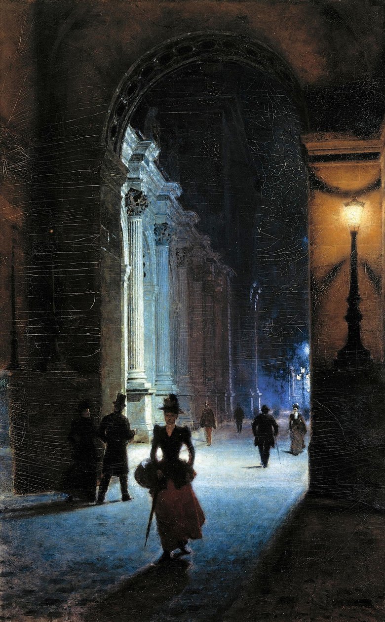 Louvre à noite de Aleksander Gierymski
