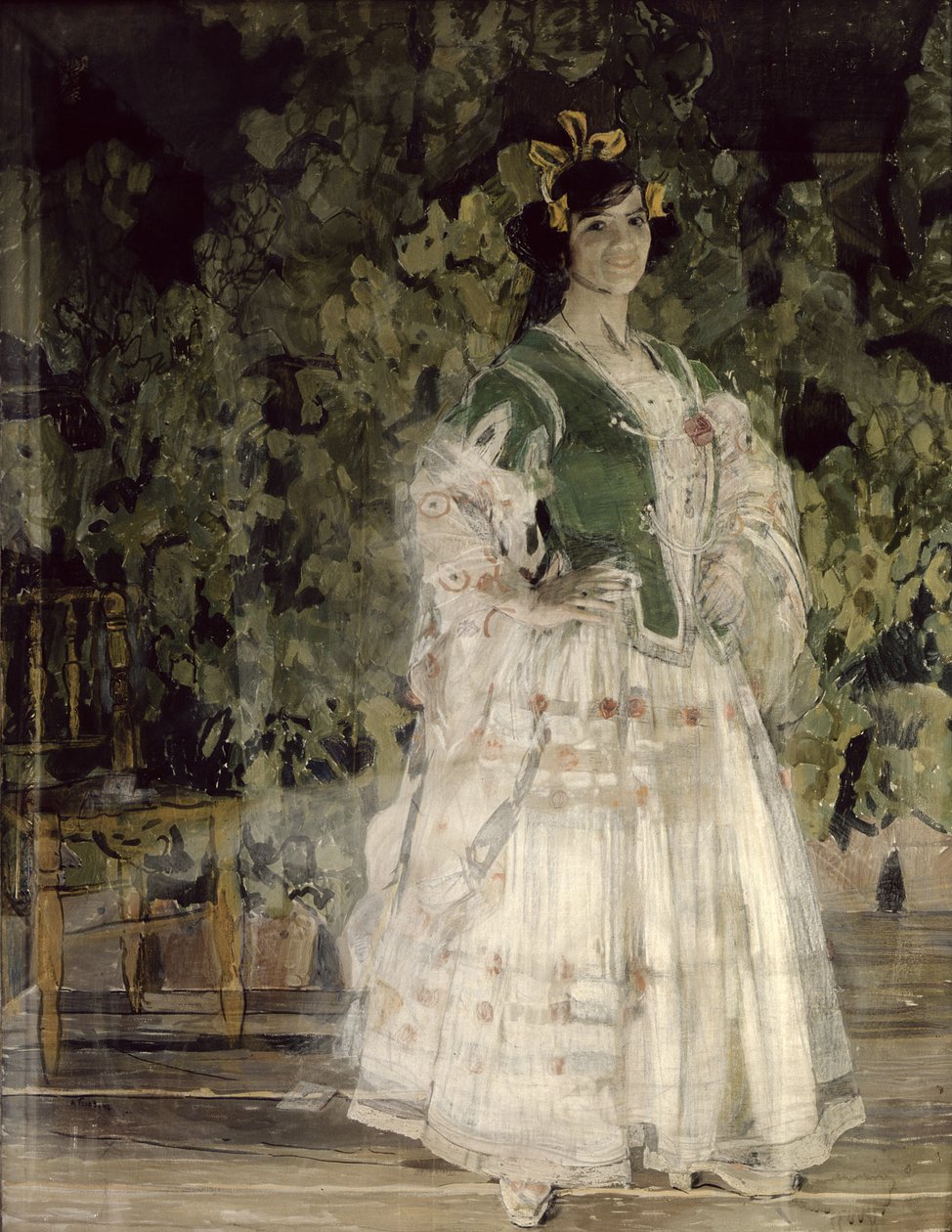 Retrato de Maria Kusnetsova-Benois como Carmen, 1908 (têmpera e pastel sobre tela) de Aleksandr Jakovlevic Golovin