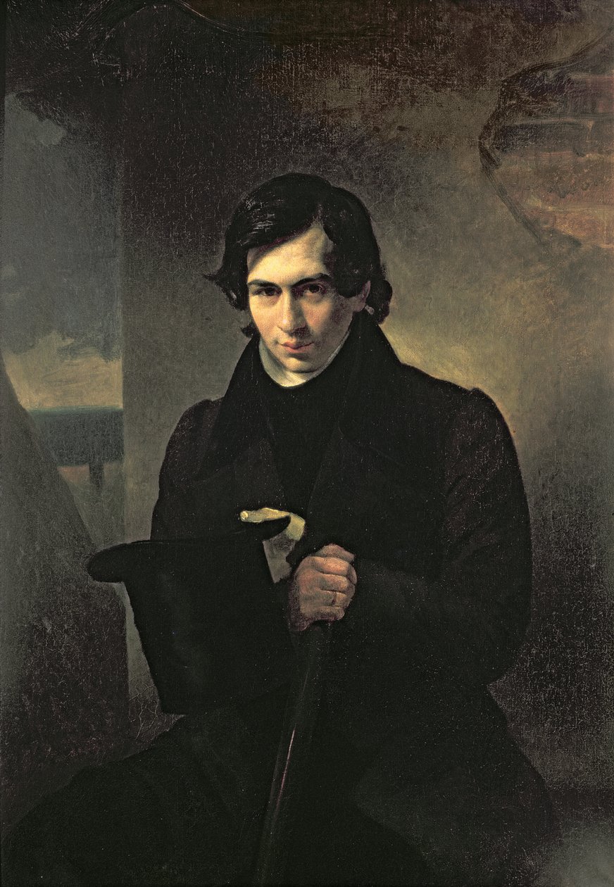 Retrato do autor russo Nestor Kukolnik (1809-1868), 1836 de Aleksandr Pavlovich Bryullov