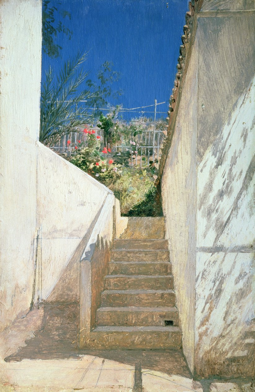 Passos em um jardim, Argélia, 1883 de Aleksandr Pavlovich Bryullov