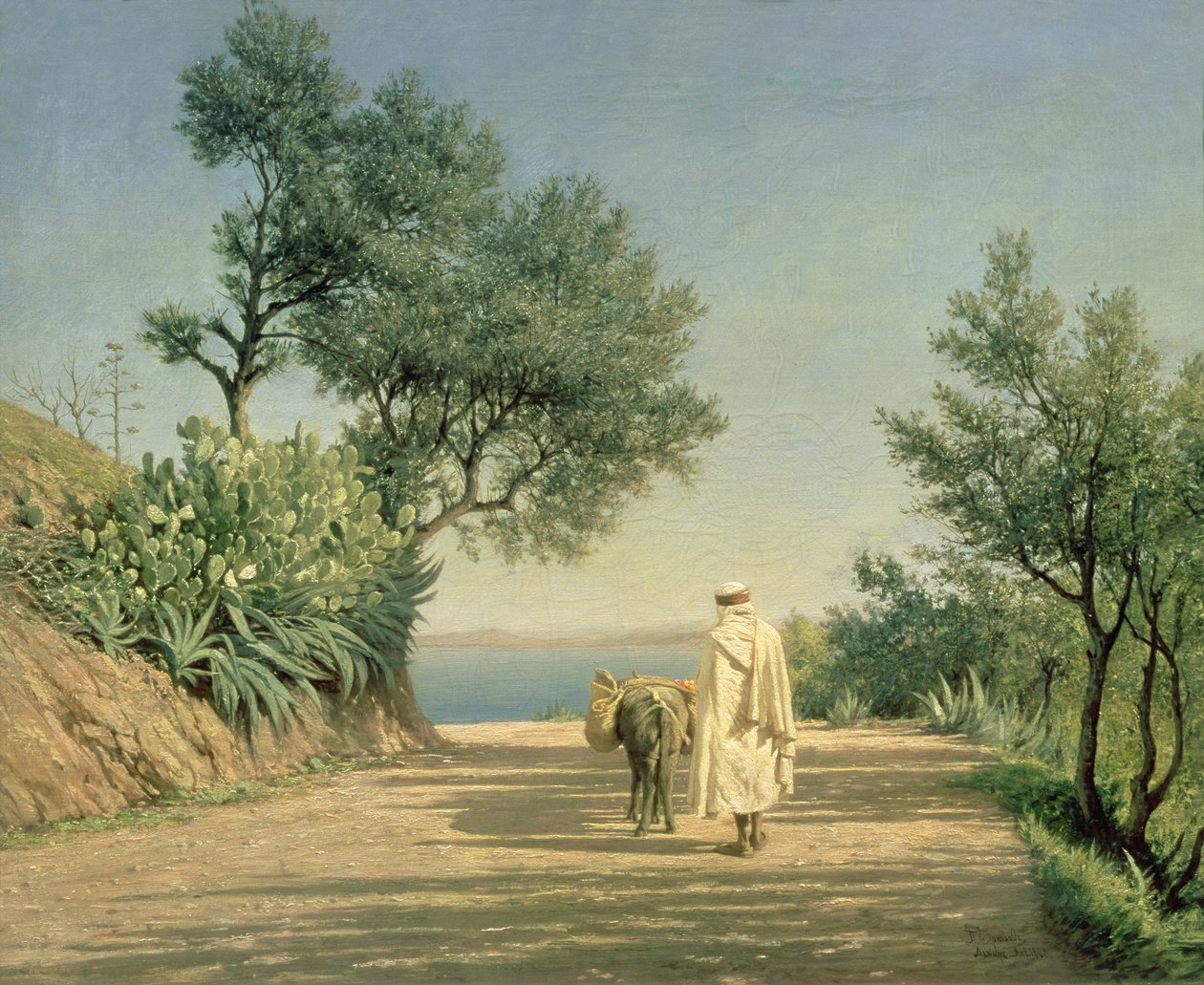 A estrada para o mar, Argélia, 1883 de Aleksandr Pavlovich Bryullov