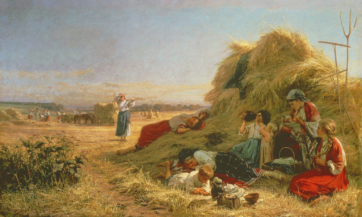 Trabalhar nos campos de Aleksandr Pavlovich Bryullov