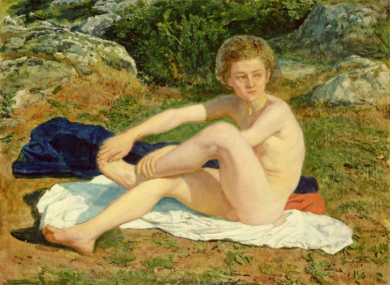 Um menino pelado, estudo para &39;A aparência de Cristo antes do povo&39;, 1840-50 de Aleksandr Andreevich Ivanov