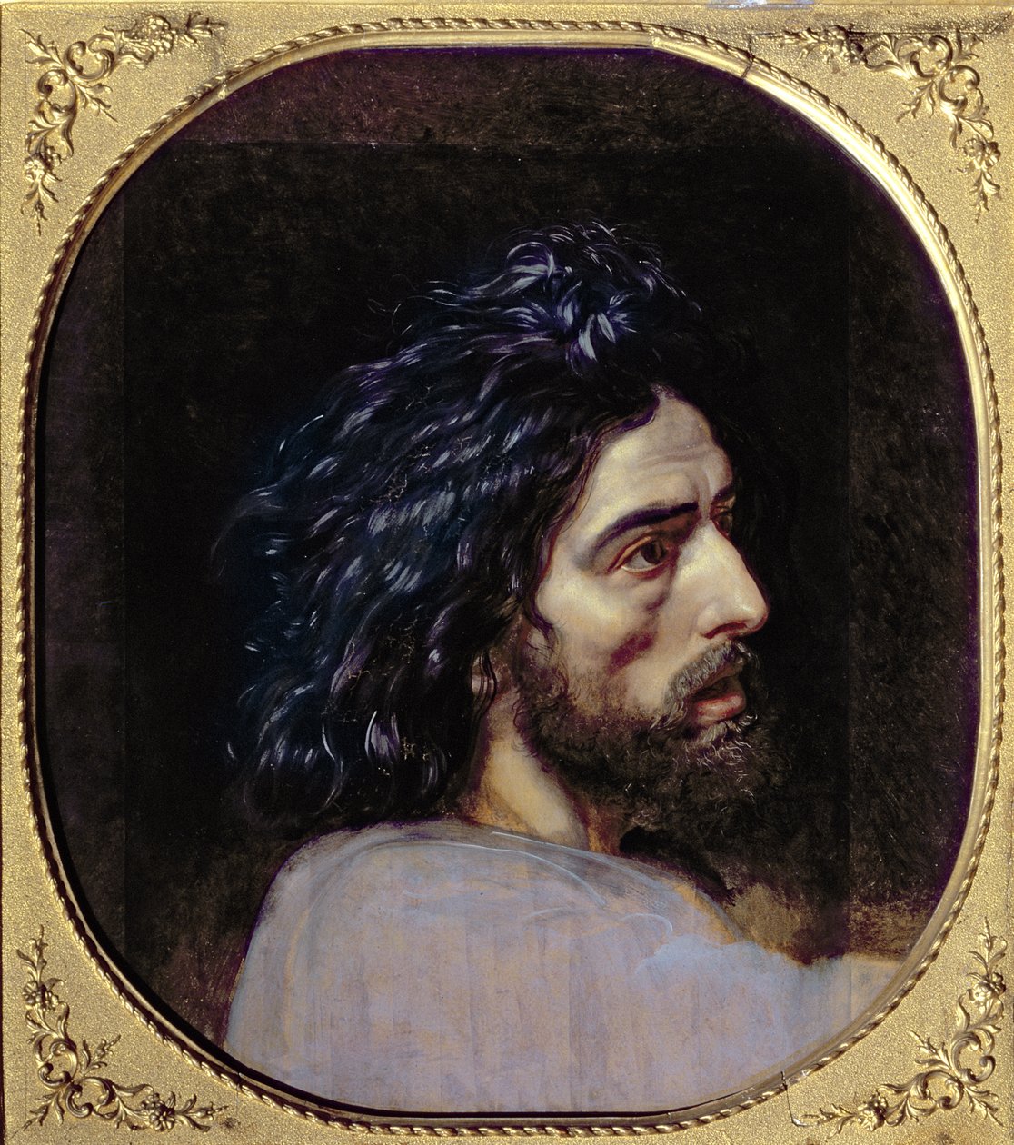 Chefe de João Batista, estude para &39;A Aparição de Cristo diante do Povo&39; (óleo sobre papel) de Aleksandr Andreevich Ivanov