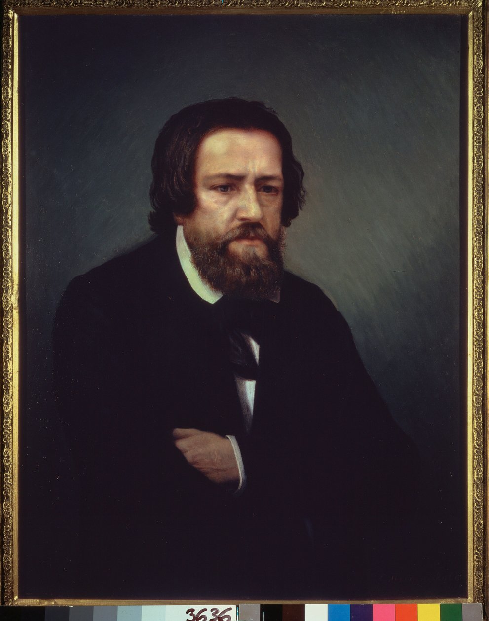 Retrato do artista Alexander Ivanov (1806-1858). Pintura de Sergei Petrovich Postnikov (1825-1880), óleo sobre tela. Arte russa do século XIX. Galeria Estatal Tretyakov, Moscou. de Aleksandr Andreevich Ivanov