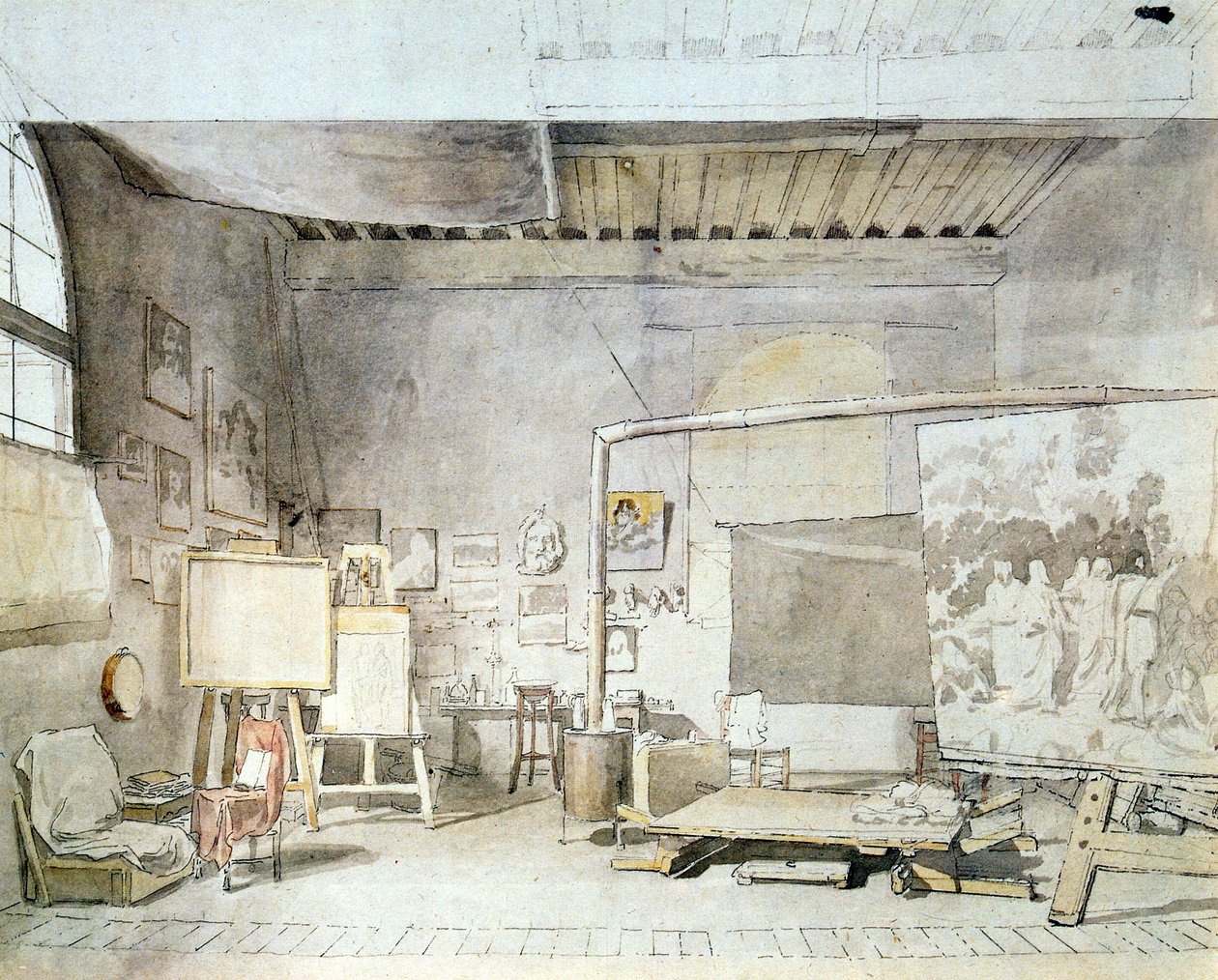 Atelier do artista em Roma de Aleksandr Andreevich Ivanov