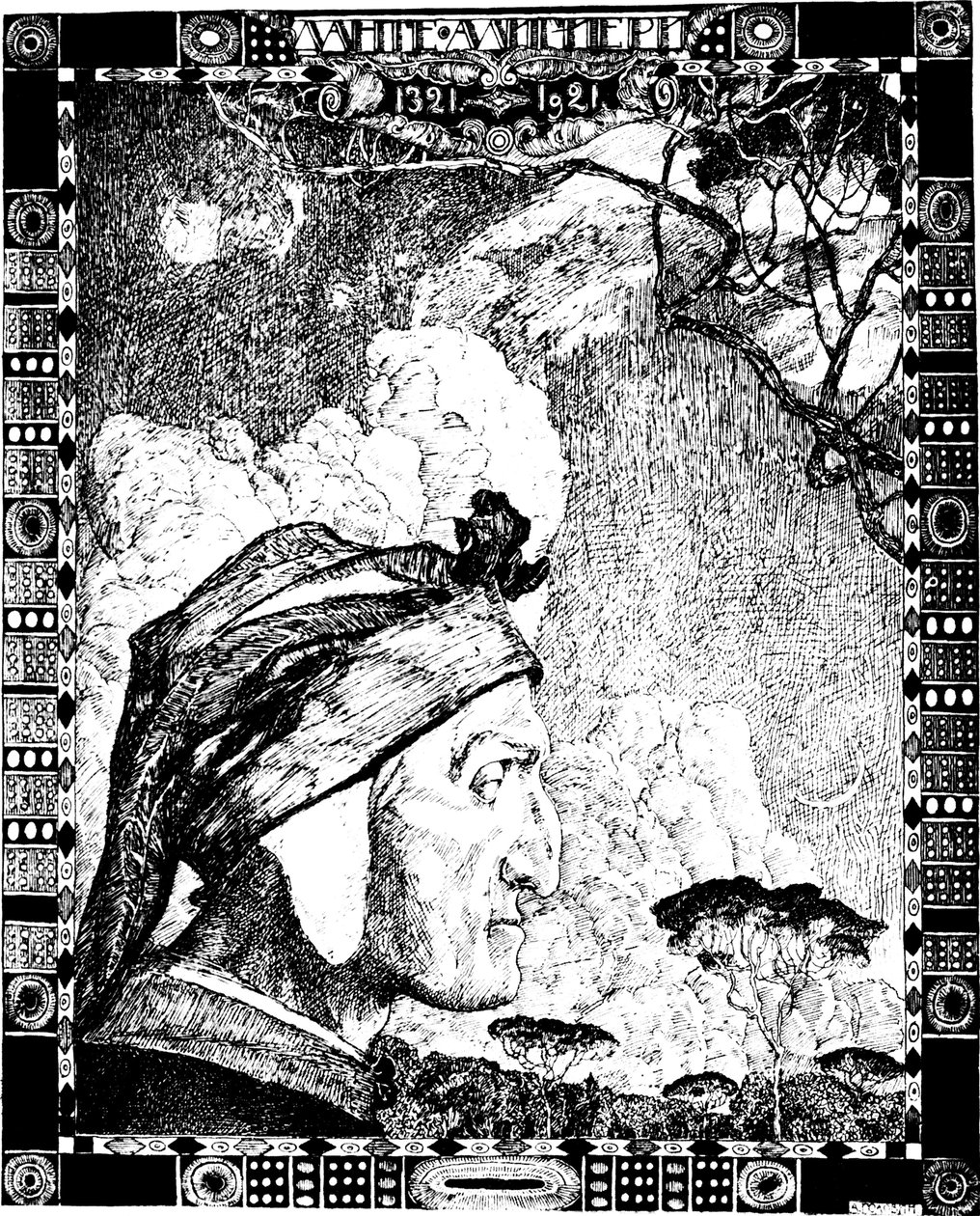 Dante Alighieri, poeta italiano medieval, 1921. de Aleksandr Jakovlevic Golovin