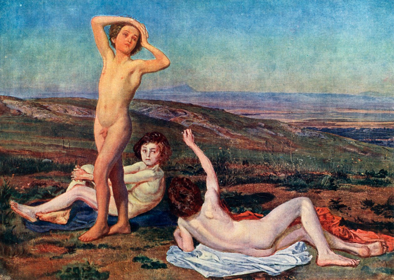 Meninos tomando sol no meio do século XIX, 1939. de Aleksandr Ivanov