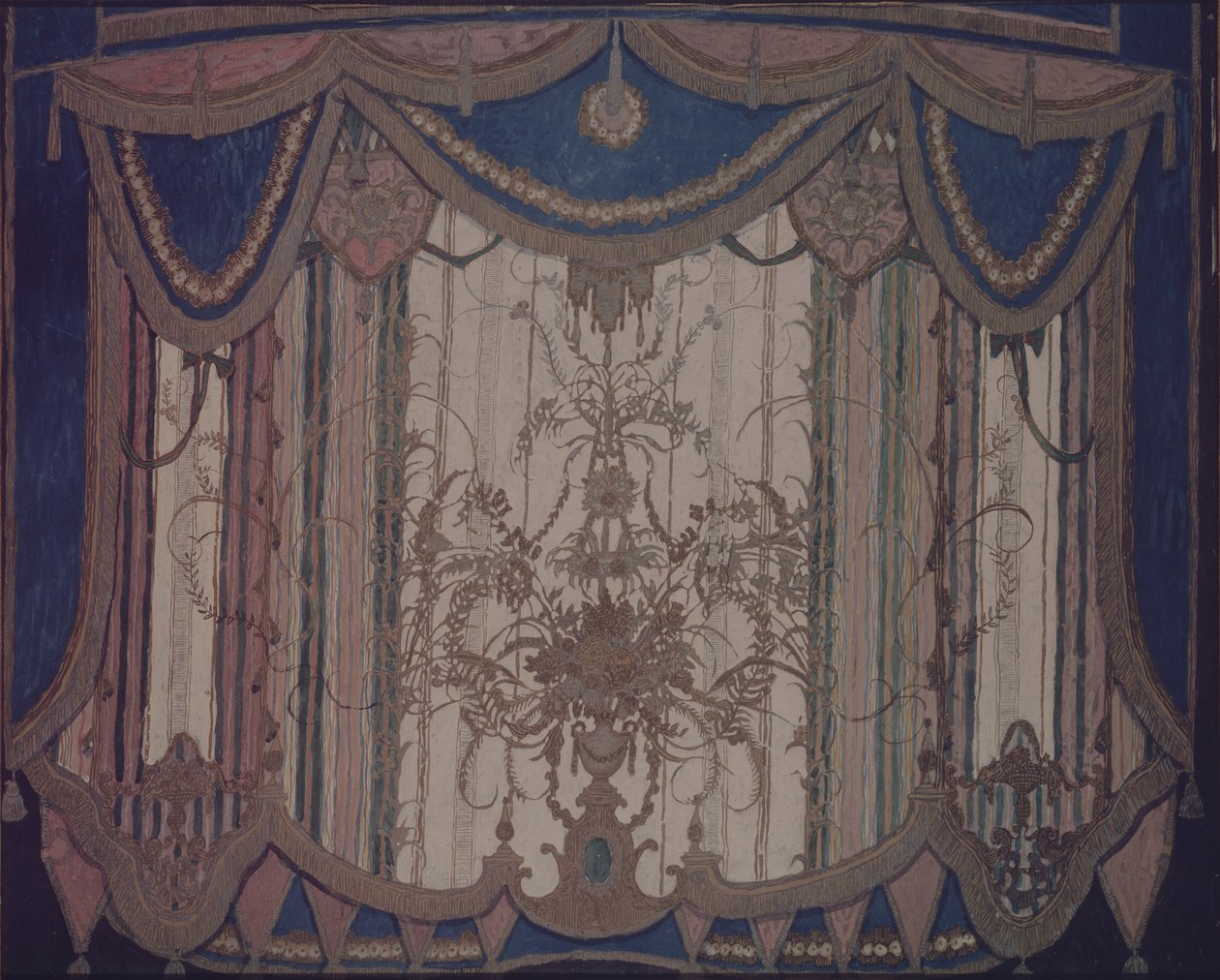 Projeto de cortina para a peça de teatro The Masquerade de M. Lermontov, 1917 de Aleksandr Jakovlevic Golovin