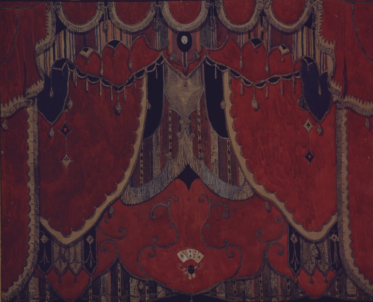 Projeto da cortina principal da peça de teatro The Masquerade de M. Lermontov, 1917 de Aleksandr Jakovlevic Golovin