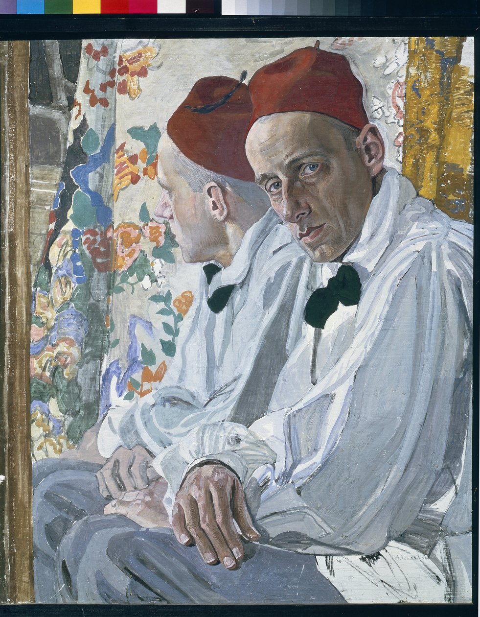 Retrato do produtor da exposição Vsevolod Meyerhold (1874-1940). Trabalho de Alexander Golovin (1863-1930), tempera em painel de Aleksandr Jakovlevic Golovin