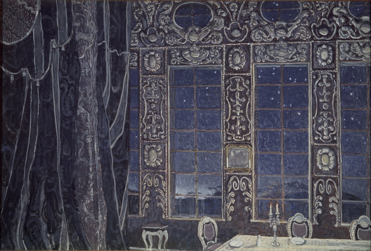 Cenografia da peça Don Juan de J.-B. Molliére, 1910 de Aleksandr Jakovlevic Golovin