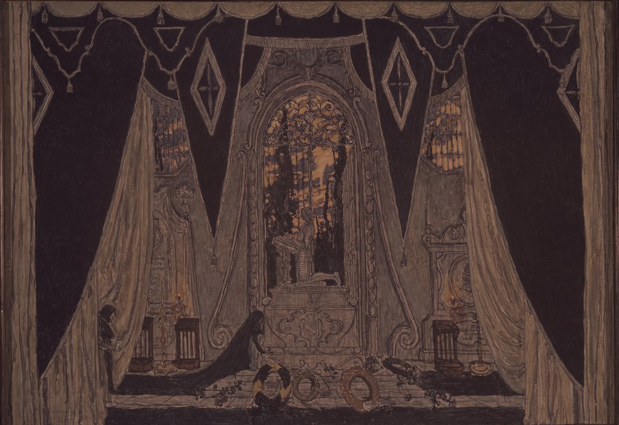 Cenografia da peça Don Juan de J.-B. Molliére, 1910 de Aleksandr Jakovlevic Golovin