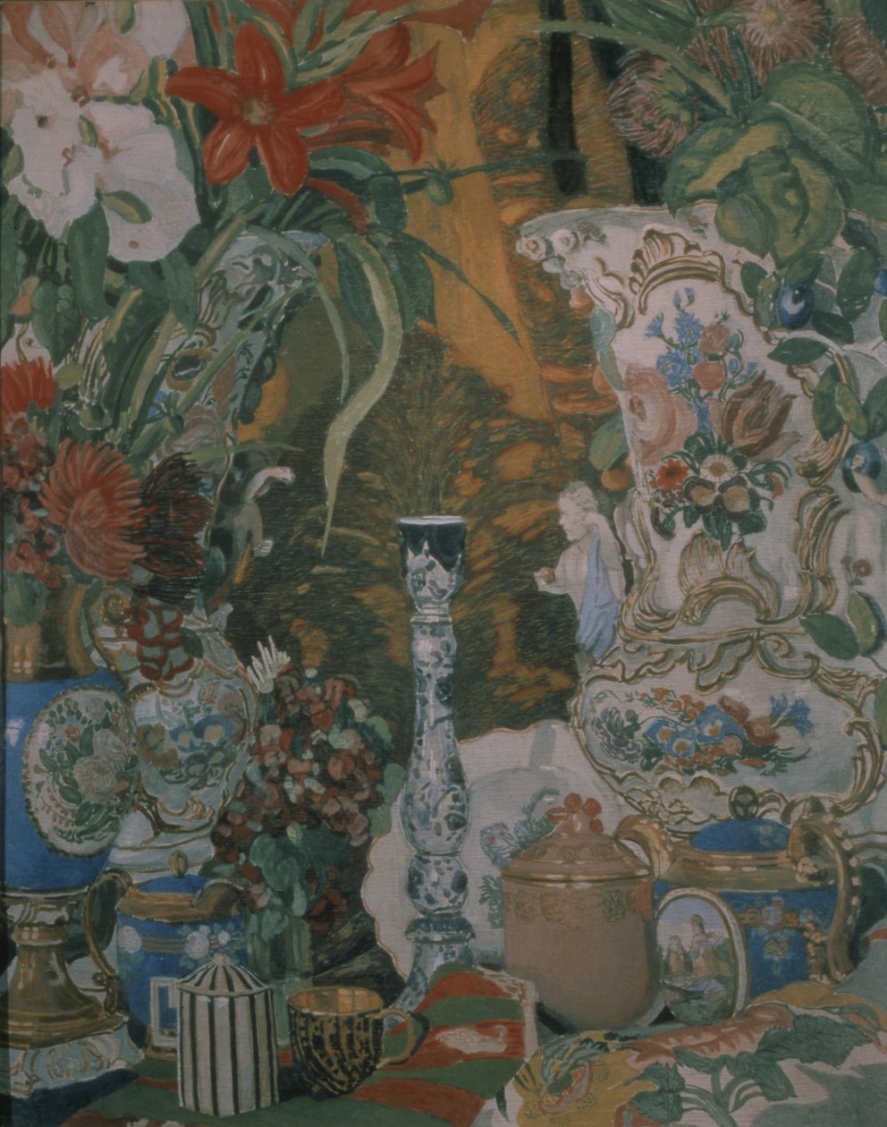 Ainda vida. Flores e porcelana, 1912 de Aleksandr Jakovlevic Golovin