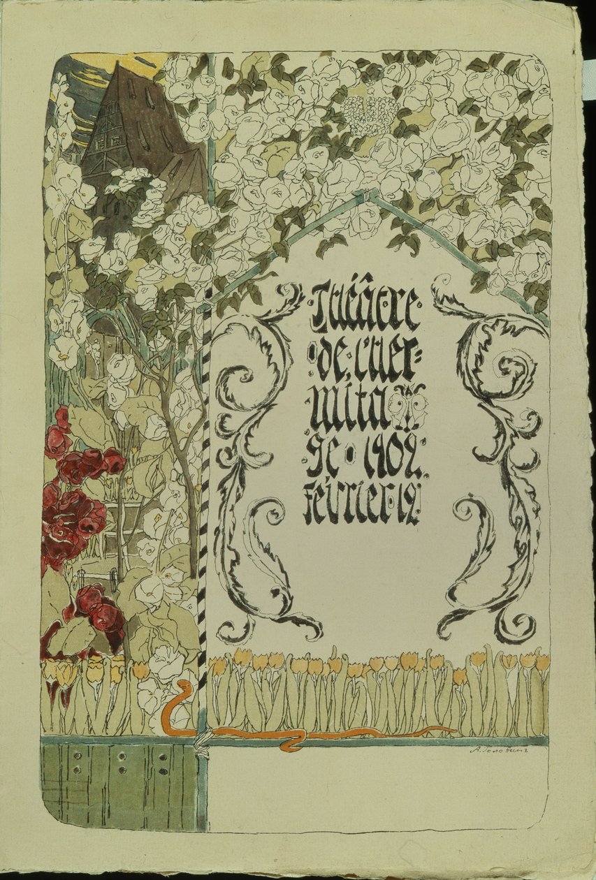 Programa de teatro para a peça de teatro Faust, 1902 de Aleksandr Jakovlevic Golovin