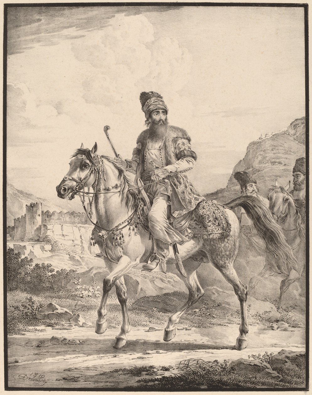 Um persa a cavalo de Aleksandr Osipovich Orlovskii