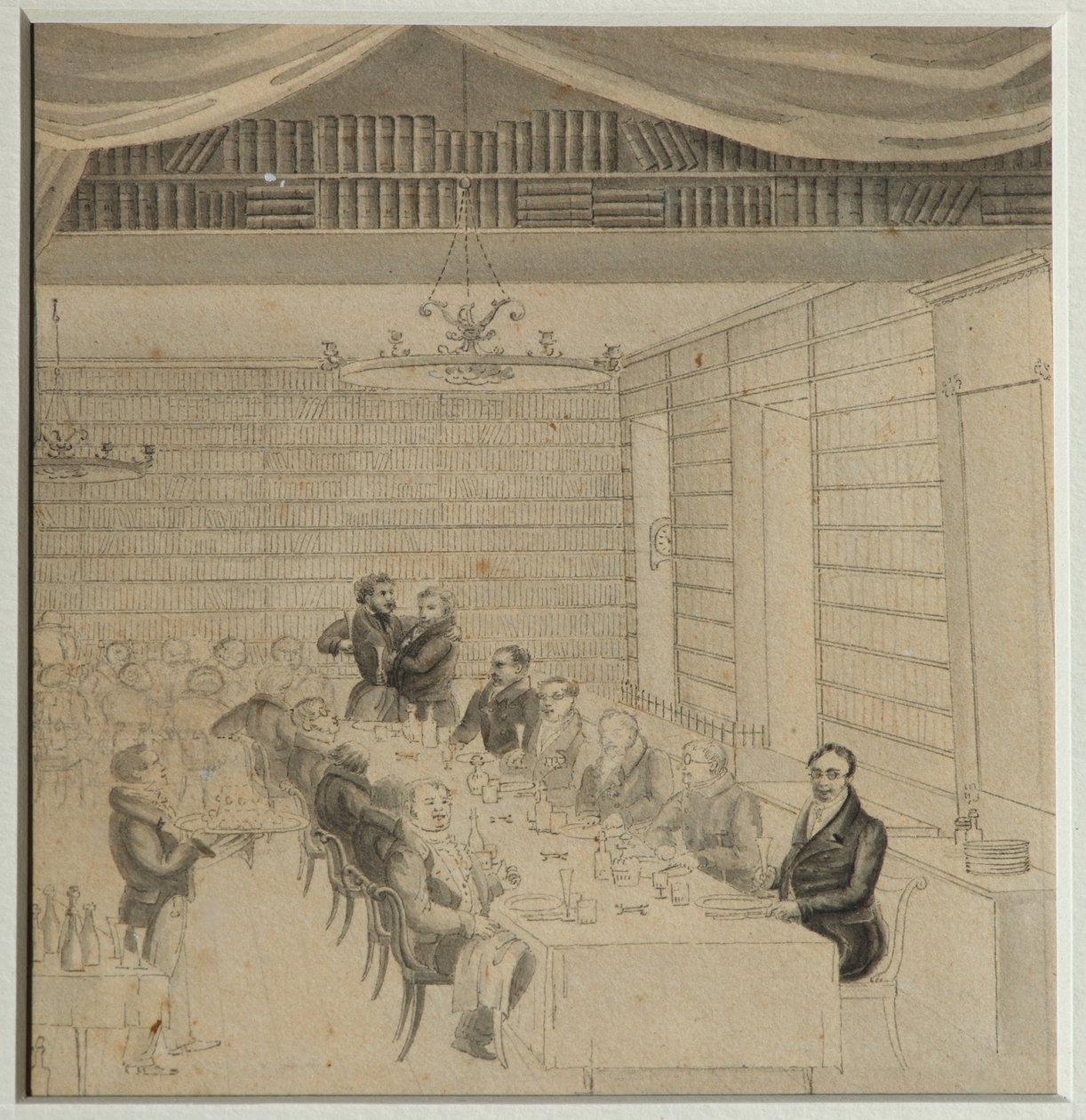 Banquete literário na livraria de Aleksander Smirdin, 1832 de Aleksandr Pavlovich Bryullov