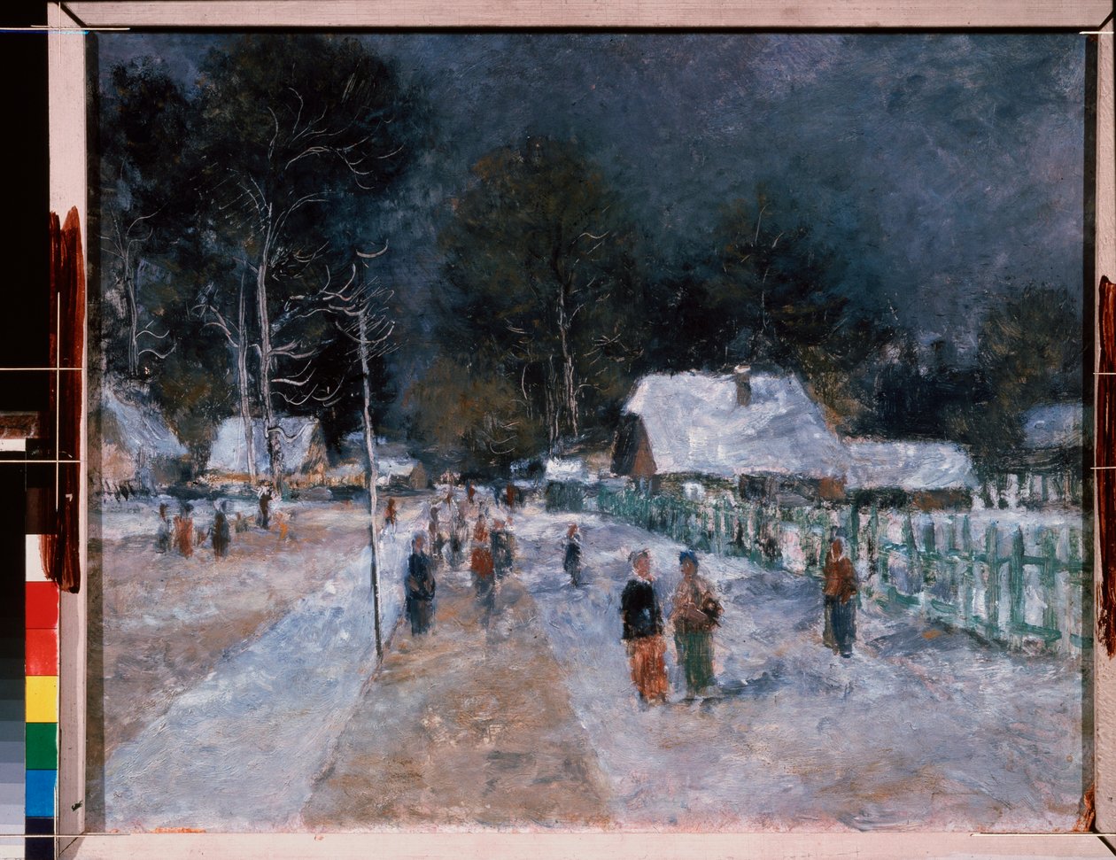 Hiver. Oeuvre de Alexander Vasilyevich Shevchenko (Alexandre Chevtchenko) (1883-1948), huile sur carton de Aleksandr Vasilievich Shevchenko