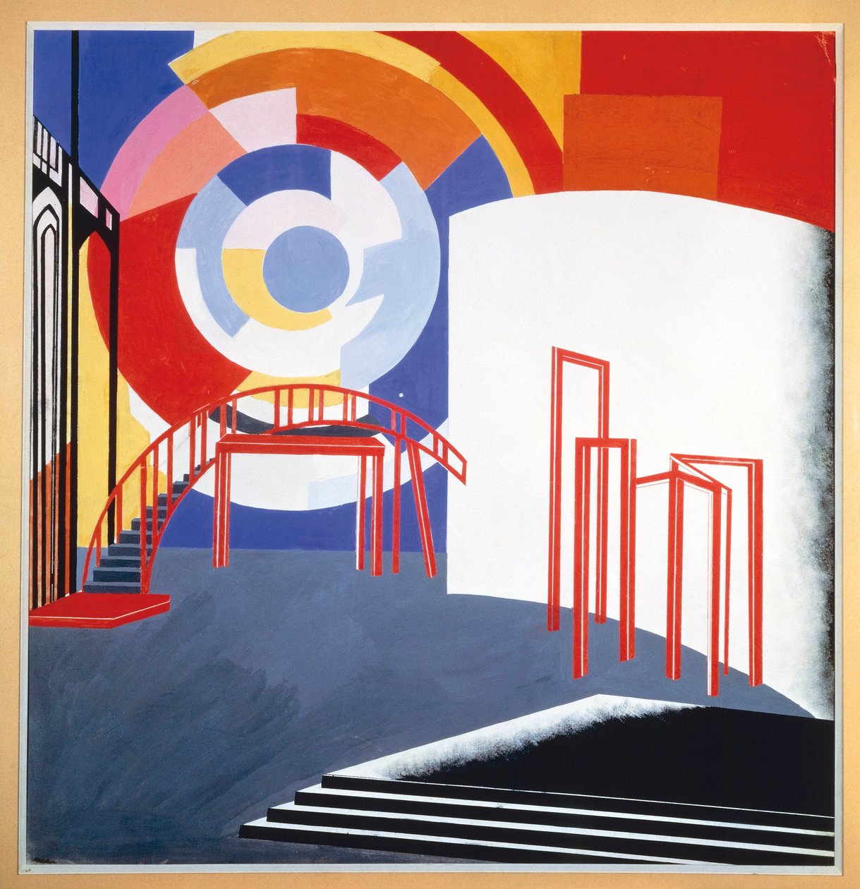 Esboço para um desenho cénico, c.1924 (guache sobre papel) de Aleksandra Aleksandrovna (1884 1949) Ekster